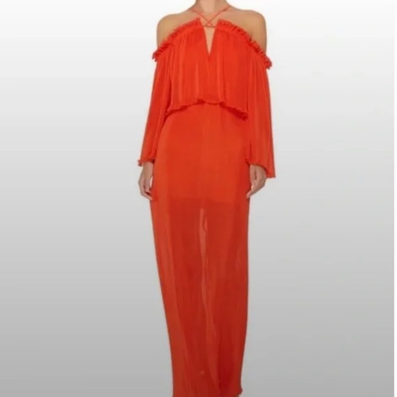 Alice McCall red liberty dress off the shoulder size 2 - Picture 2 of 5